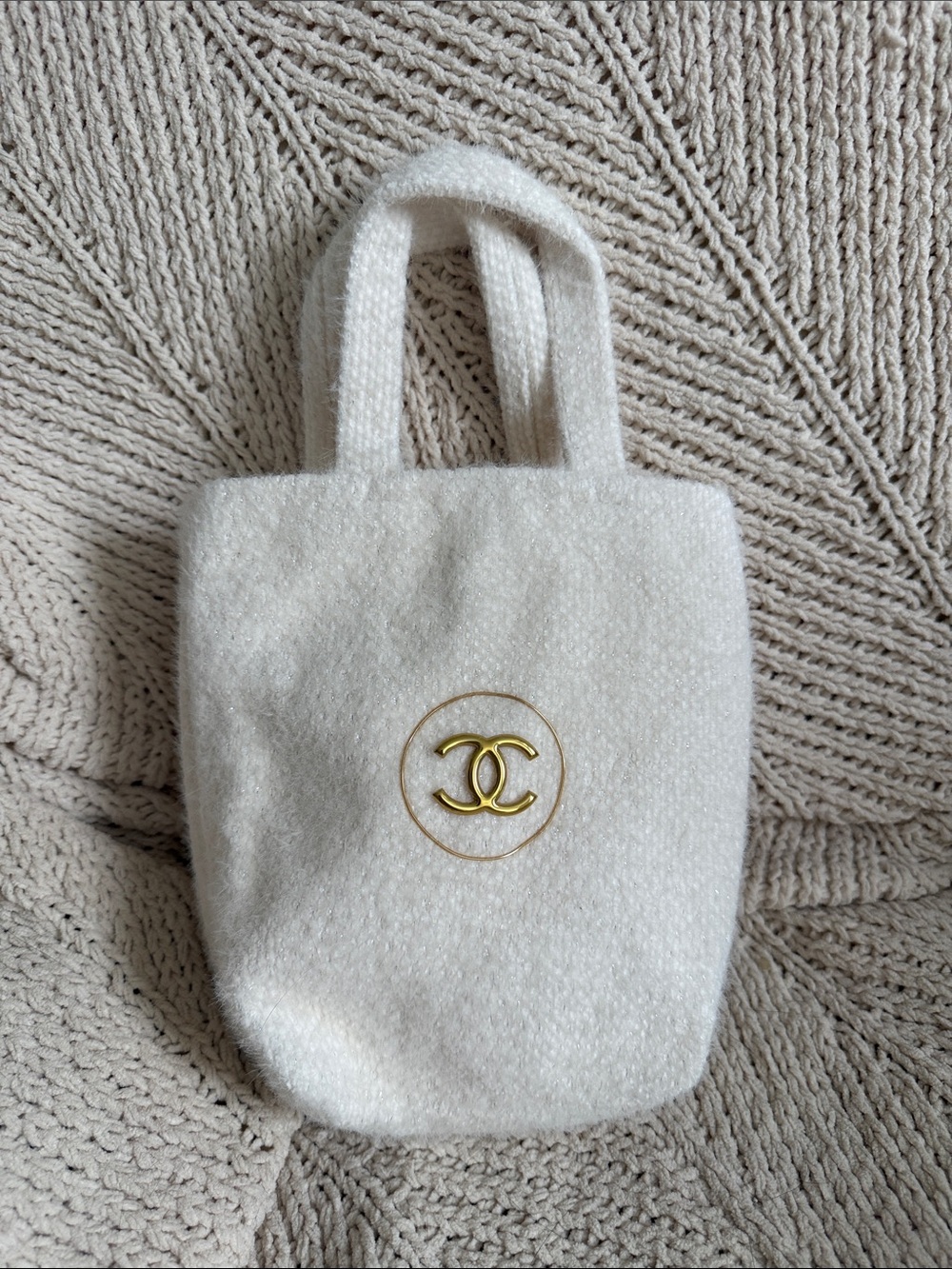 Cream Bouclé Mini Tote